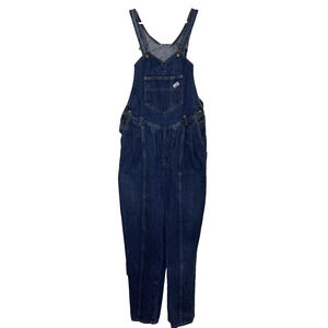 Guess Jean Bib Overalls Womens Size Medium Blue Denim Tapered Leg Pleated Waist